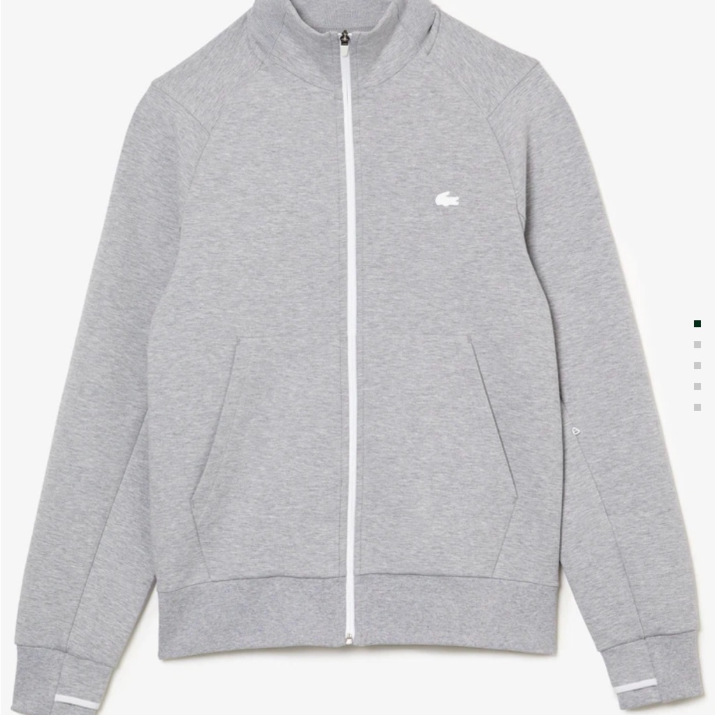 Lacoste Mens Gray Chine Classic Fit High-Neck Zip Up Sweatshirt 3xl 8 Big & Tall